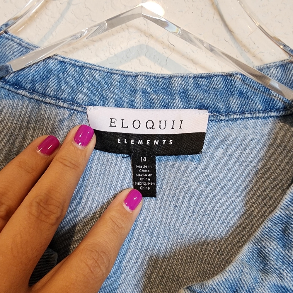 Eloquii Elements Plus Size Chambray Flutter Sleev… - image 7